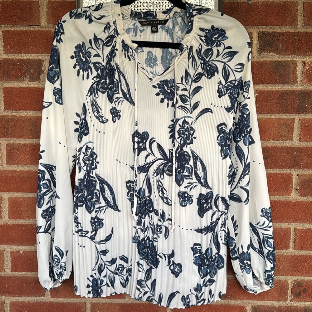 Pleated Long Sleeve Blouse